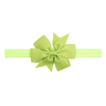 Lime green grosgrain ribbon bow headband with soft elastic band for infants - Lime Green (20)