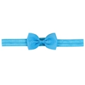 Light blue newborn baby headband with ribbed texture grosgrain ribbon bow - Light Sky Blue (34)