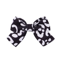 Classic bow hair clip with black and white leopard pattern on ribbed fabric - Black White Zebra Print Style (6)