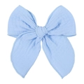 Detailed close-up of light blue fabric bow clip showing soft texture and fine stitching - Light Blue (92)