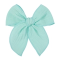 Vintage mint green oversized fabric bow hair clip with textured weave for girls - Mint Green (47)