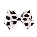 Retro milk cow print bow hair clip with textured fabric for girls and women - Black White Cow Print Style (9)