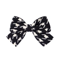 Classic black and white houndstooth pattern fabric bow hair clip for girls - Black White Houndstooth Style (11)