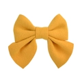 Ginger yellow cotton bow hair clip with fine fabric texture for girls hair accessories - Ginger Yellow (10)