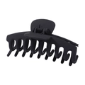 Elegant large matte black hair claw clip with frosted finish for thick hair styling - Matte Black
