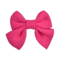 Handmade rose red cotton bow hair clip with textured fabric for girls' hair styling - Rose Pink (14)