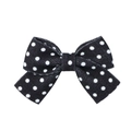 Polka dot fabric bow hair clip with black and white milk pattern for girls - Black Base White Dot Style (15)