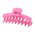 Elegant large matte pink hair claw clip for thick hair with strong metal spring - Hot Pink