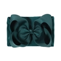 Détail d'un bandeau en nylon vert foncé avec un grand nœud côtelé pour les enfants - Vert Chasseur (227-593-028)