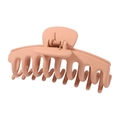 Large matte peach hair claw clip with strong spring for elegant women hairstyling - Nude Pink