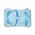 Détail d'un bandeau bébé bleu clair avec un nœud côtelé et un tissu en nylon élastique - Bleu Clair (227-305-006)