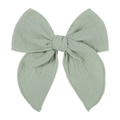 Vintage light green oversized bow hair clip in soft fabric for women and girls - Light Bean Green (88)