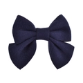 Pince à cheveux noeud en coton bleu marine pour filles avec design minimaliste en tissu - Bleu Foncé (01)