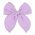 Elegant large light purple bow hair clip with textured muslin fabric for women - Pale Purple (16)