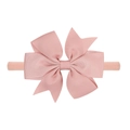 Dettaglio della fascia per neonati con fiocco in gros-grain rosa chiaro e tessuto elastico - Rosa Chiaro (16)