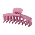 Elegant pink matte claw clip for women's hairstyle with durable metal spring - Sakura Pink