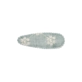 Détail de la pince à cheveux BB brodée vert clair avec motifs de marguerites - Style Broderie Marguerite Cyan Clair (17)
