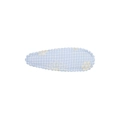 Détail de la pince à cheveux en vichy bleu clair avec broderie florale blanche - Style Floral Gingham Blanc Bleu Clair (15)