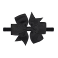 Fascia elastica in nylon nero con un grande fiocco in nastro grosgrain per neonati - Nero (4)
