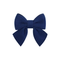 Navy blue felt fabric bow hair clip accessory with premium textured matte finish - Dark Blue Style(11)