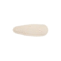 Gros plan sur une barrette beige avec broderie florale et bordure en dentelle fine - Style Floral Brodé Carreaux Beige (12)