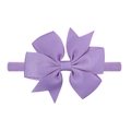 Fascia per neonati con fiocco lilla in nylon elastico e tessuto a costine morbido - Viola Chiaro (5)