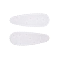 Pair of minimalist white floral lace BB hair clips with delicate embroidery for girls - White Floral Style (7)