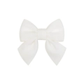 Creamy white fabric bow hair clip with fine texture and symmetrical design for girls - Ivory Style(22)