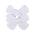 Detail van witte stoffen strikjes voor baby's met fijne textuur en symmetrische knopen - Witte Stijl (2)