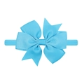 Fascia neonata azzurro cielo con doppio fiocco in gros-grain ad alta elasticità - Azzurro (7)