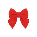 Classic red fabric hair bow clip with textured finish on a clean white background - Red Style(02)