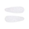 Pair of white floral lace BB hair clips for girls with intricate embroidery patterns - White Embroidered Flower Style (11)