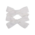 Set of two white Swiss dot cotton hair bows for girls with elegant knotted design - White Swiss Dot Cotton Style (9)