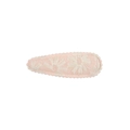 Sweet pink lace hair clip for girls with white daisy embroidery and scalloped edges - Pink Embroidered Daisy Lace Style (5)