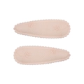 Floral embroidered fabric BB hair clips in light pink for girls and students - Pale Pink Fresh Floral Style (15)