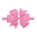 Fascia per capelli con fiocco rosa Morandi in gros-grain ed elastico nylon per neonati - Rosa (13)