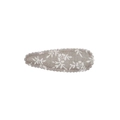 Barrette à cheveux goutte d'eau en tissu taupe brodé de fleurs pour filles - Style Motif Floral Blanc Taupe (9)