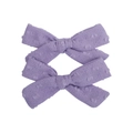 Pair of purple cotton bow hair clips with embossed dotted texture for girls - Light Purple Relief Dot Style (17)