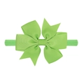 Fascia elastica per neonati con fiocco in nastro grosgrain verde erba a strati - Verde Erba (20)