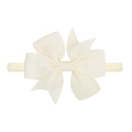 Fascia per neonati in nylon senza cuciture con fiocco in grosgrain color crema - Bianco Crema (21)