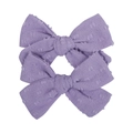 Set of two purple Swiss dot fabric hair bows for girls with a classic clip design - Purple Swiss Dot Texture Style (18)
