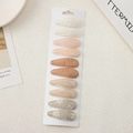 Set of 10 floral embroidered teardrop hair clips for kids in earth tone colors - Earth Tones (3)