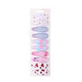 Set of 10 cloth-covered teardrop hair clips for girls with diverse printed patterns - 6