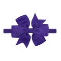 Fascia per neonati Morandi viola scuro in nylon con grande fiocco a coste - Viola Scuro (26)