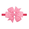 Fascia per capelli rosa Morandi con fiocco in nastro a coste ed elastico per neonati - Rosa (28)