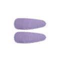 Set of two purple cotton fabric hair clips with scalloped edges for girls - Purple Diamond Texture Scallop Clip Style (24)