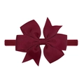 Fascia per neonati con fiocco rosso scuro in canneté e nylon elasticizzato - Rosso Scuro (33)