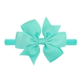 Fascia per neonati con fiocco in gros-grain color verde petrolio e nylon elastico - Teal (35)