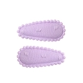 Hellviolette Stoff BB Haarspangen mit gewelltem Perlenrand für kleine Mädchen - Hellviolette Perlenkante (9)