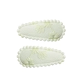 Zwei cremefarbene BB-Haarspangen aus Stoff mit Blumenstickerei und Wellenrand - Cremefarbene Blumenstickerei (25)